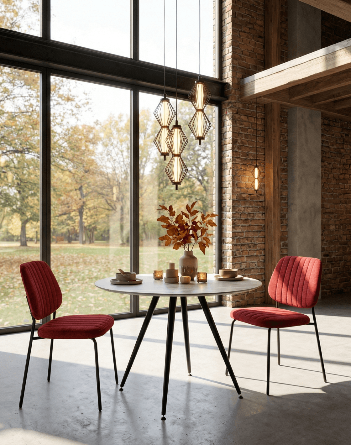 Стул Patrys, Стол Ники, Светильник подвесной Eloise