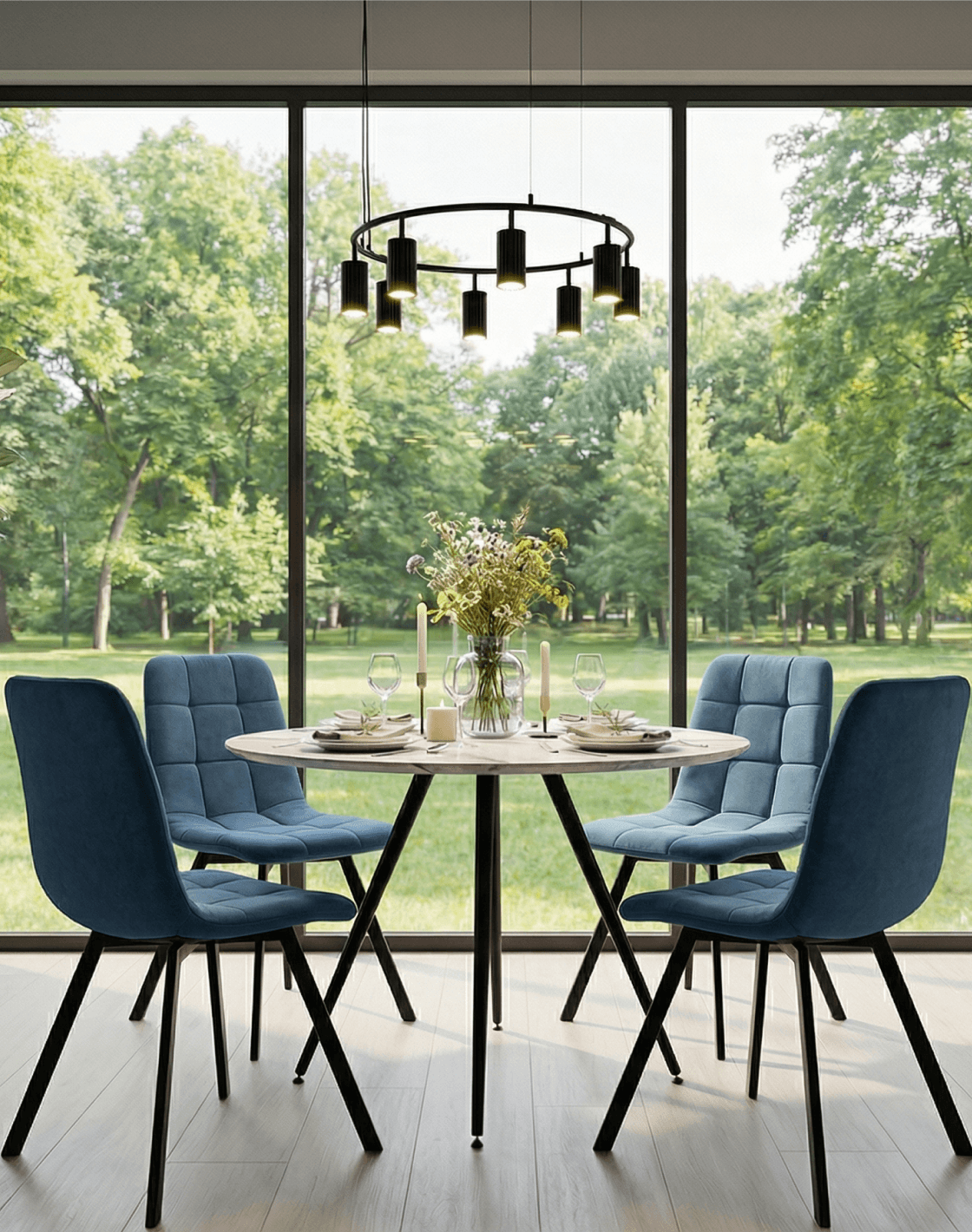 Стол Ники,Люстра подвесная Cora,Стул Одди Original Square