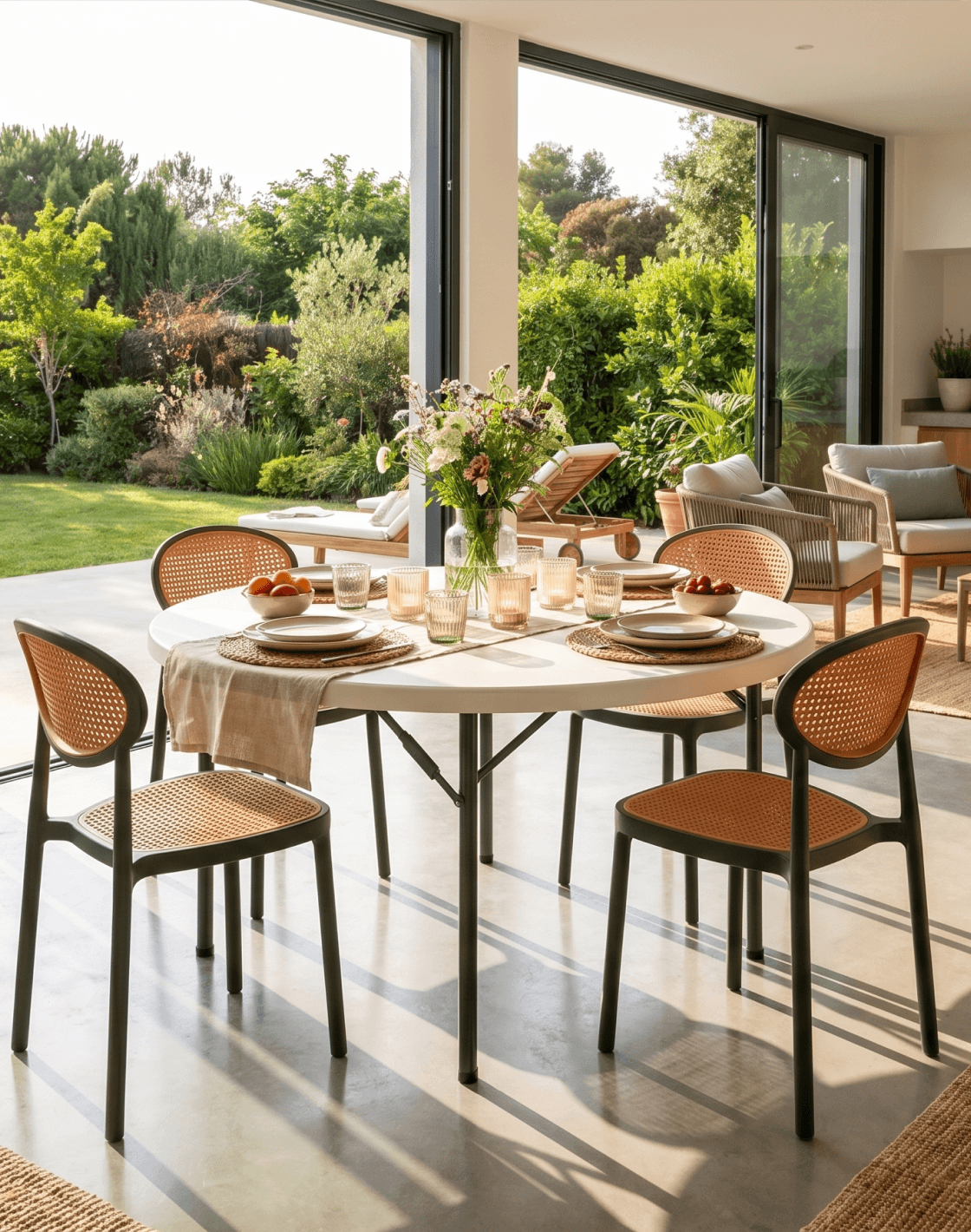 Стул Junie, Стол круглый складной пластиковый Кейт