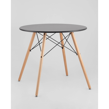 Обеденная группа DSW NEW D80 черный, 4 стула DSW белые