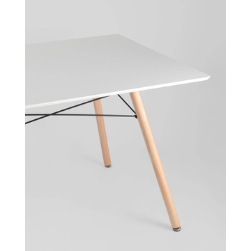 Обеденная группа стол DSW Rectangle, 2 белых стула DAW и 2 белых стула DSW