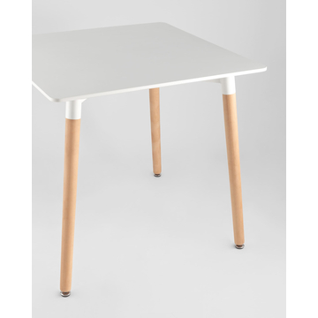 Обеденная группа стол Oslo Square WT белый, 4 стула Frankfurt красный