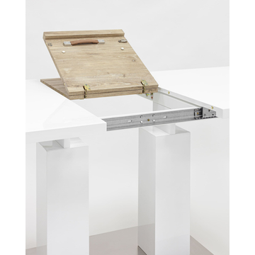 Стол обеденный Сиэтл раскладной 140-180*90 глянцевый белый