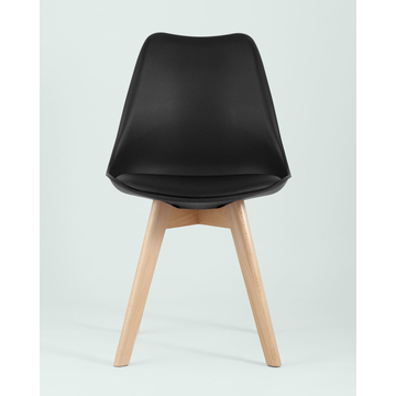 Обеденная группа стол Oslo Square WT белый, 4 стула Frankfurt черный