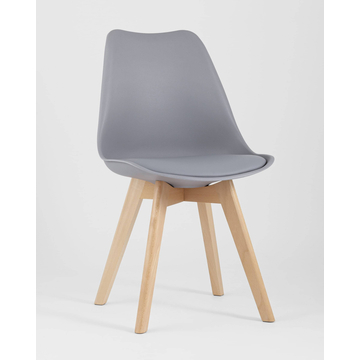 Обеденная группа стол Oslo Square WT белый, 4 стула Frankfurt серый