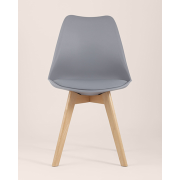 Обеденная группа стол Oslo Square WT белый, 4 стула Frankfurt серый