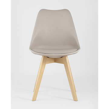 Обеденная группа стол Rondo дуб/белый, 4 стула FRANKFURT бежевый