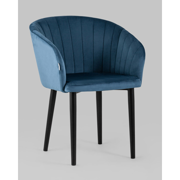 Стул с подлокотниками Нейтон велюр пыльно-синий