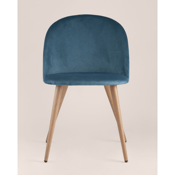 Обеденная группа стол Oslo 120*80, 4 стула Лион велюр с ромбами голубой