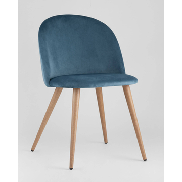 Обеденная группа стол Oslo 120*80, 4 стула Лион велюр с ромбами голубой