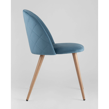 Обеденная группа стол Oslo 120*80, 4 стула Лион велюр с ромбами голубой