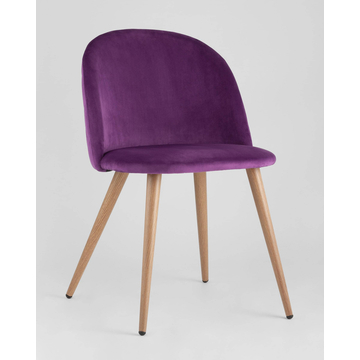 Обеденная группа стол Oslo 120*80, 4 стула Лион велюр с ромбами лиловый