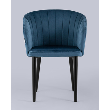 Стул с подлокотниками Нейтон велюр пыльно-синий