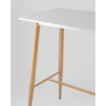 Обеденная группа стол барный DSW NEW 120*60*106 см белый, 4 барных стула LIBRA серый