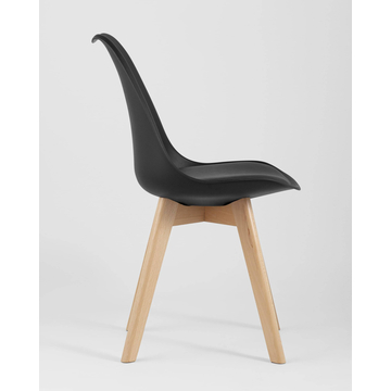 Обеденная группа стол Oslo Round WT, 4 стула FRANKFURT черный