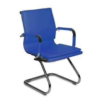 Кресло Бюрократ CH-993-Low-V/blue на полозьях низкая спинка синий искусственная кожа