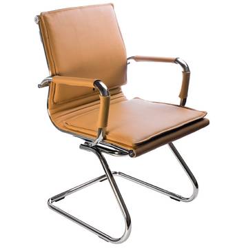 Кресло Бюрократ CH-993-Low-V/Brown на полозьях низкая спинка коричневый искусственная кожа