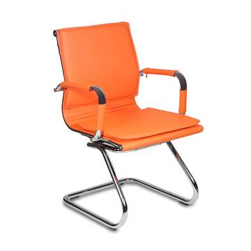 Кресло Бюрократ CH-993-Low-V/orange на полозьях низкая спинка оранжевый искусственная кожа