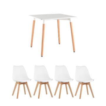 Обеденная группа стол Oslo Square WT белый, 4 стула Style DSW белый