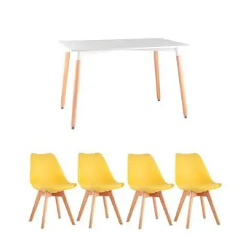 Обеденная группа стол Oslo 120*80, 4 стула Style DSW белый