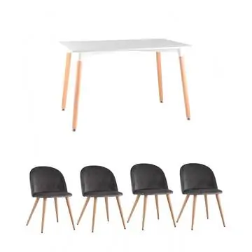 Обеденная группа стол Oslo 120*80, 4 стула Style DSW белый