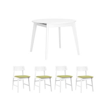 Обеденная группа стол Rondо белый, стулья Style DSW белые