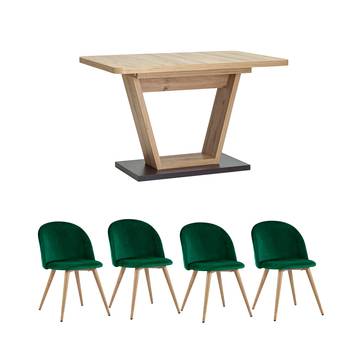 Обеденная группа стол Vector, стулья Валенсия велюр зеленый
