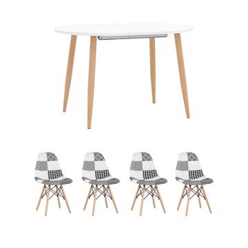 Обеденная группа стол Берген 120-180*80, 4 стула Style DSW белый