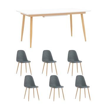 Обеденная группа стол Стокгольм 160-220*90, 6 стульев TARIQ оливковые