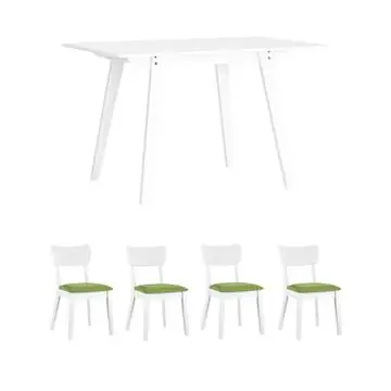 Обеденная группа стол GUDI 120*75 белый, стулья Style DSW белые 4 шт.