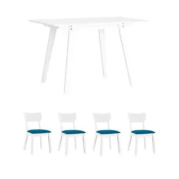 Обеденная группа стол GUDI 120*75 белый, стулья Style DSW белые 4 шт.