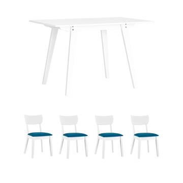 Обеденная группа стол GUDI 120*75 белый, стулья TOMAS WHITE салатовые 4 шт.