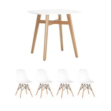 Обеденная группа стол Target 80*80, 4 стула DSW белый