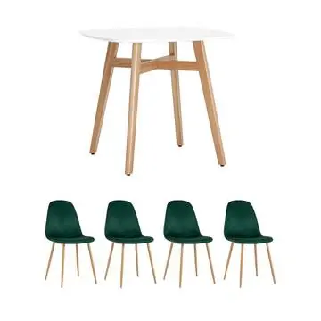 Обеденная группа стол Target 80*80, 4 стула Валенсия зеленый