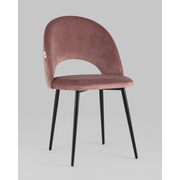 Стул Меган велюр с ромбами пыльно-розовый