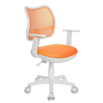 Кресло детское Бюрократ CH-W797/OR/TW-96-1 спинка сетка оранжевый сиденье оранжевый TW-96-1 колеса белый (пластик белый)
