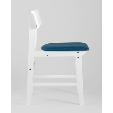 Обеденная группа стол Rondo белый, стулья Oden White синие