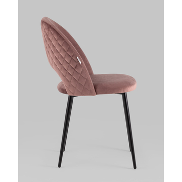 Стул Меган велюр с ромбами пыльно-розовый