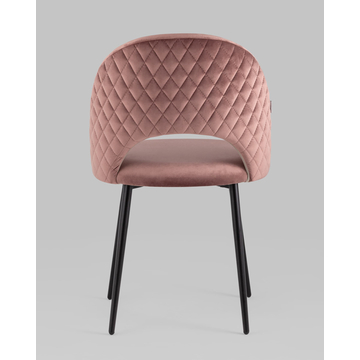 Стул Меган велюр с ромбами пыльно-розовый