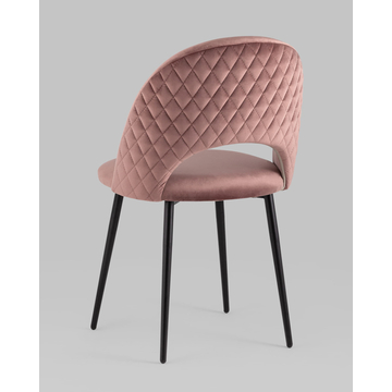 Стул Меган велюр с ромбами пыльно-розовый