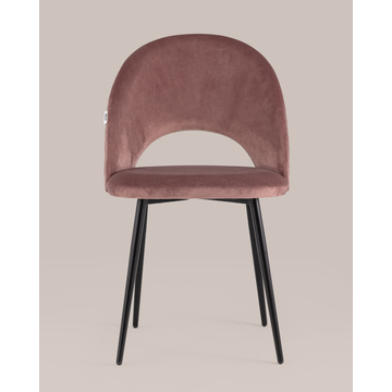 Стул Меган велюр с ромбами пыльно-розовый