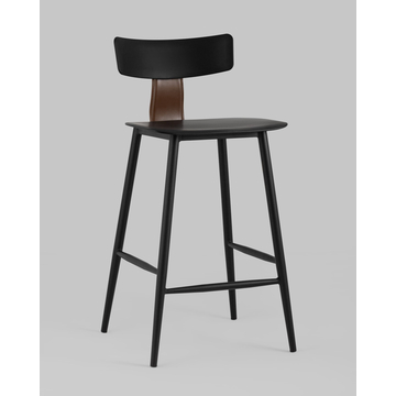 Стул полубарный ANT черный со спинкой