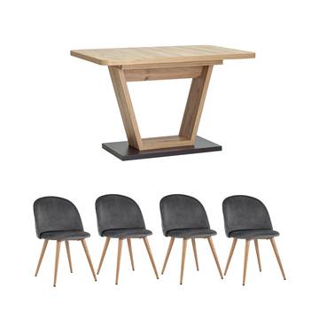 Обеденная группа стол Vector и серые стулья Лион