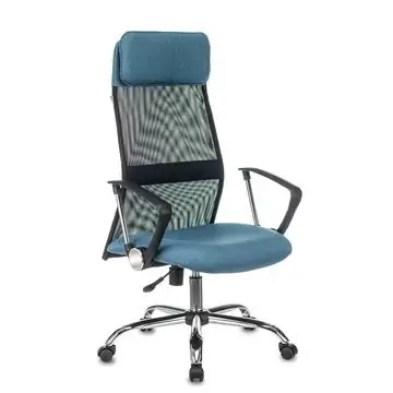 Кресло руководителя Бюрократ KB-6N черный TW-01 сиденье зеленый 38-407 сетка/ткань с подголов. крестовина металл хром
