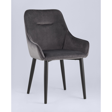 Обеденная группа стол Clyde бетон/белый, стулья Диана велюр серые