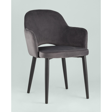 Обеденная группа стол Clyde бетон/белый, стулья Венера велюр серые