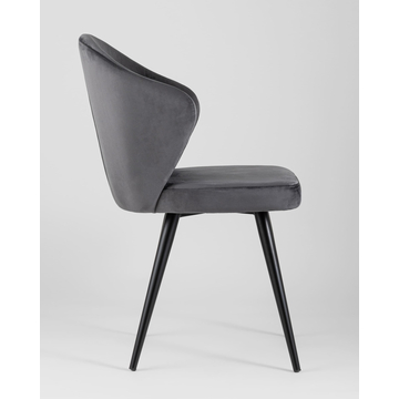 Обеденная группа стол Clyde бетон/белый, стулья Танго велюр серые