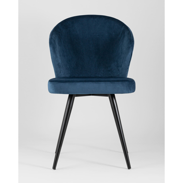 Обеденная группа стол Clyde бетон/белый, стулья Танго велюр синие