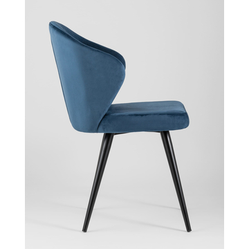 Обеденная группа стол Clyde бетон/белый, стулья Танго велюр синие