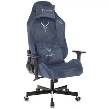 Кресло игровое Knight N1 Fabric серо-голубой Light-28 с подголов. крестовина металл